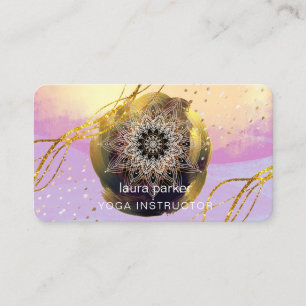Carte De Visite Purple Mandala Gold Meditation Yoga Santé
