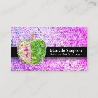Carte De Visite Purple Parties scintillant rose Pomme Substitut En