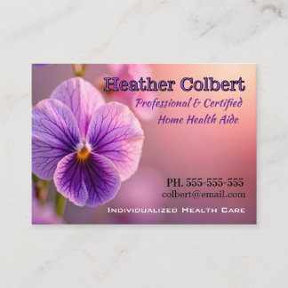 Carte De Visite Purple Passion Trusting Friend Caregiver