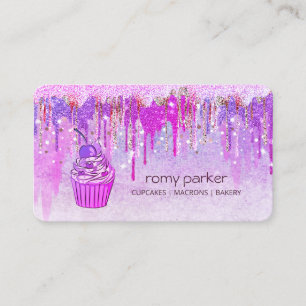 Carte De Visite Purple Pink Cupcake Accueil Boulangerie Pâtisserie