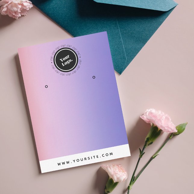 Carte De Visite Purple Pink Gradient Ajoutez Votre Écran D'Oreille (Créateur téléchargé)