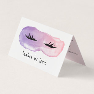 Carte De Visite Purple rose Aquarelle Lash Artiste Aftercare