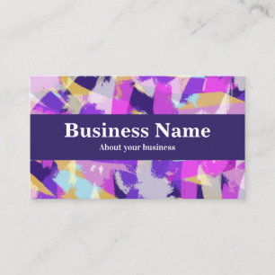 Carte De Visite Purple rose jaune Bleu moderne Abstrait