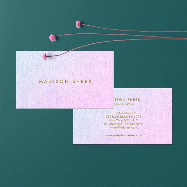 Carte De Visite Purple Rose Ombre Faux Linge Salon De Beauté (Créateur téléchargé)