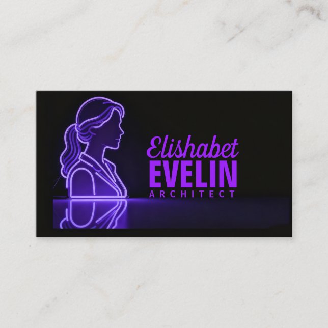 Carte De Visite Purple Silhouette: Professional Reflection (Devant)