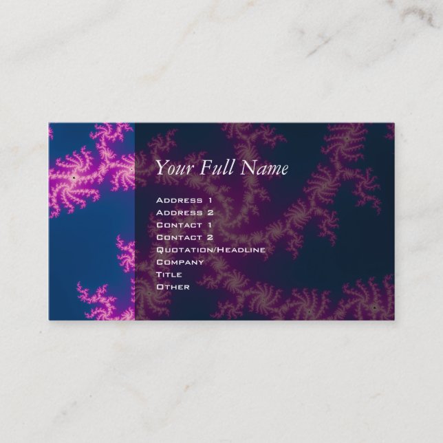 Carte De Visite Purple Swirl - Art Fractal (Devant)
