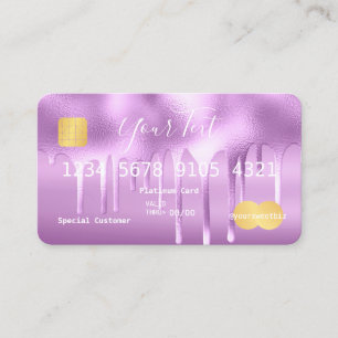 Carte De Visite Purple Your Text (maquillage) Crédit pour la perc