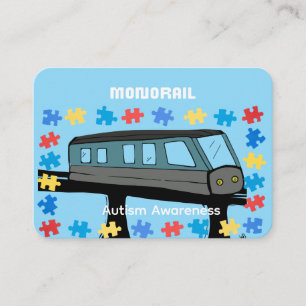 Carte De Visite Puzzle de voiture de monorail pour l'autisme
