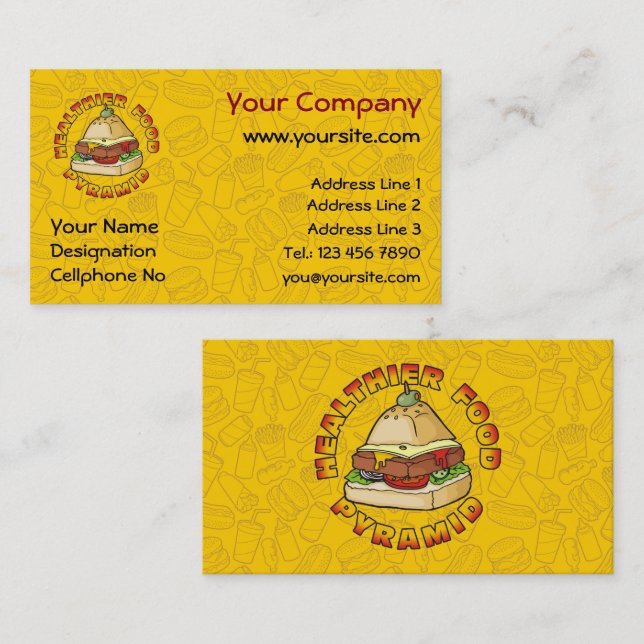 Carte De Visite Pyramide alimentaire plus saine (Devant / Derrière)