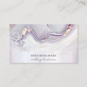 Carte De Visite *~* QR Agate Lavender White Gold Ornate AP66 Luxe