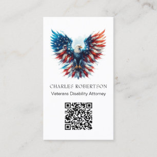 Carte De Visite *~* QR AP16 American Flag Bald Eagle Photo