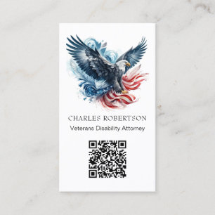 Carte De Visite *~* QR - AP16 American Flag Bald Eagle - Photo