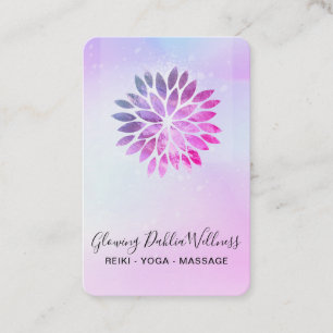 Carte De Visite *~* QR AP2 Mandala Dahlia Pastel Blue Pink Ombre