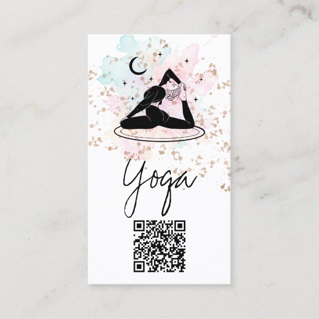 Carte De Visite *~* QR AP33 Rainbow Spiritual Yoga Moon (Devant)