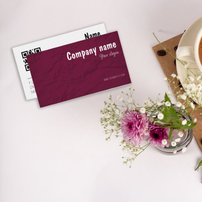 Carte de visite QR bordeaux pour Paper Creative St (Créateur téléchargé)
