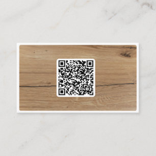 Carte De Visite QR-Code 100% naturel en bois organique sur blanc