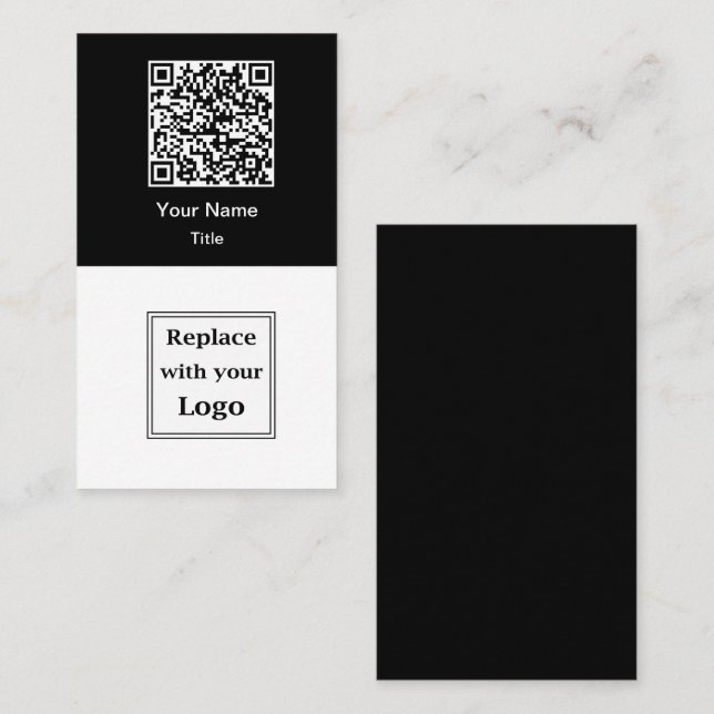 Carte De Visite QR Code And Business Logo Business Cards Vertical (Devant / Derrière)