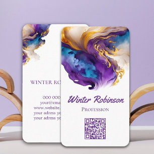 Carte De Visite QR code artsy alcoho agate d'encre