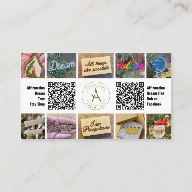 Carte de visite QR Code avec collage de photos (Dos)