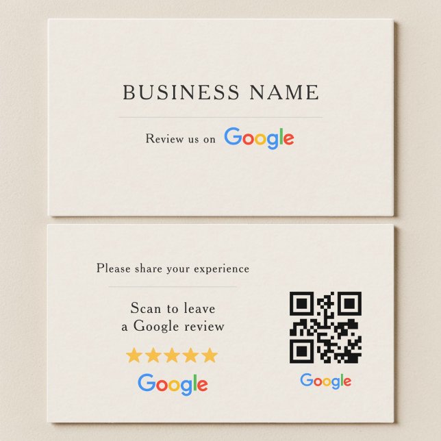 Carte de visite QR Code Avis Google Neutre Ivoire (Créateur téléchargé)