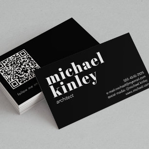 Carte De Visite QR code bold moderne minimaliste professionnel noi