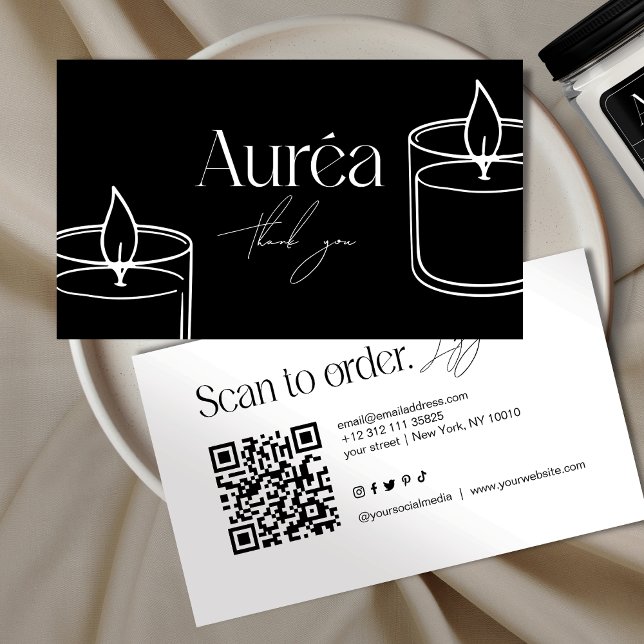 Carte de visite QR Code Bougie Moderne (Créateur téléchargé)
