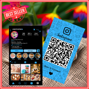 Carte de visite QR Code Boulangerie Instagram Chef