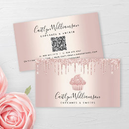 Carte De Visite QR Code Cupcake Boulangerie Chef Parties scintilla