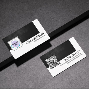 Carte De Visite QR Code Custom Design Contact virtuel Gras noir