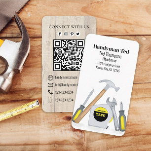 Carte De Visite QR Code Custom Social Media Handman Tools