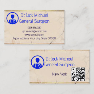 Carte de visite QR Code de médecin de luxe