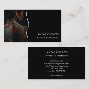 Carte de visite QR code de salon de tatouage d'art