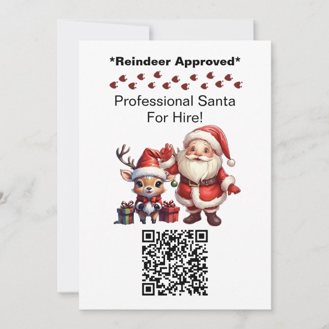Carte de visite QR Code de Santa Claus deux faces (Devant)