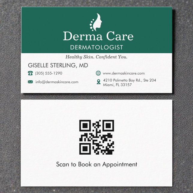 Carte De Visite QR Code Dermatologist Office Skin Care Icon (Créateur téléchargé)