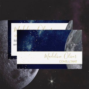 Carte De Visite QR Code Elegant Professional Night Sky