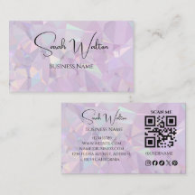 Carte de visite QR Code en pierre d'opale | Hologr