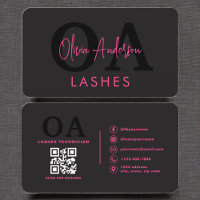 QR Code Eye Lashes Technicien Hot Pink Noir