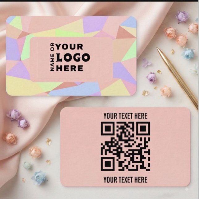 Carte de visite QR Code Géométrique Pastel Moderne (Créateur téléchargé)