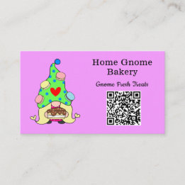 Carte De Visite QR Code Gnome Ville d'origine Boulangerie légère v