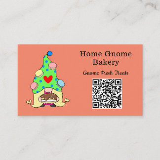 Carte De Visite QR Code Gnome Ville natale Boulangerie Couleur Sau