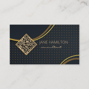 Carte De Visite QR Code Gold Modern