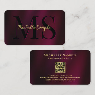 Carte De Visite QR Code Gold Nom du texte Luxe Coin arrondi