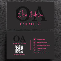 QR Code Hair Styliste Monogramme Typographie moder