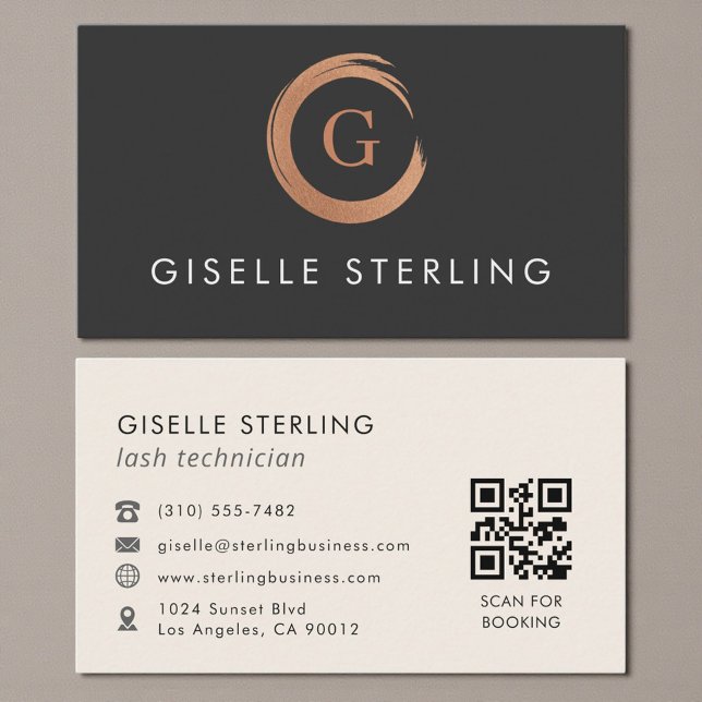 Carte De Visite QR Code Lash Technician Modern Minimalist (Créateur téléchargé)