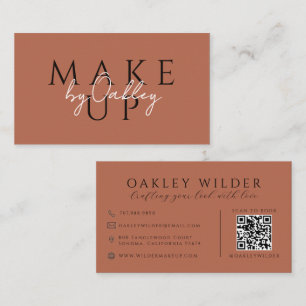 Carte De Visite QR Code Maquilleuse Terracotta