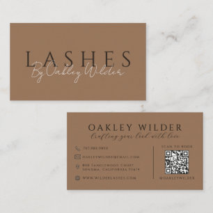 Carte De Visite QR Code Maquilleuse Terre Cuite Foncé