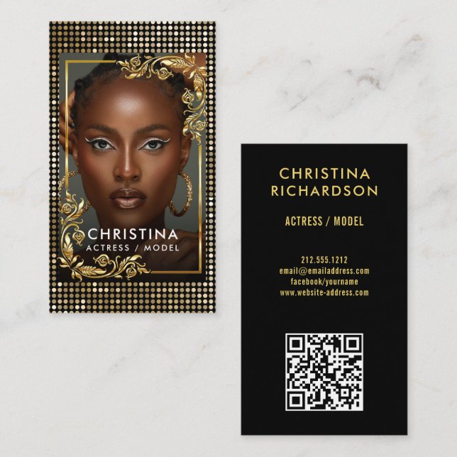 Carte De Visite QR code Models danseurs actrice photographe photo (Devant / Derrière)