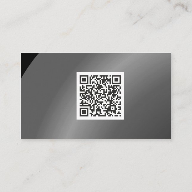 Carte De Visite Qr Code Modérée Noir Moderne Nat Ombré (Dos)