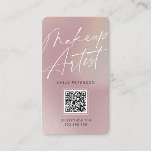 Carte De Visite QR code moderne chic maquillage artiste vertical