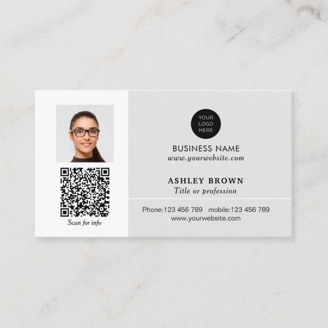 Carte De Visite QR code moderne de réseau de realtor photo (Devant)